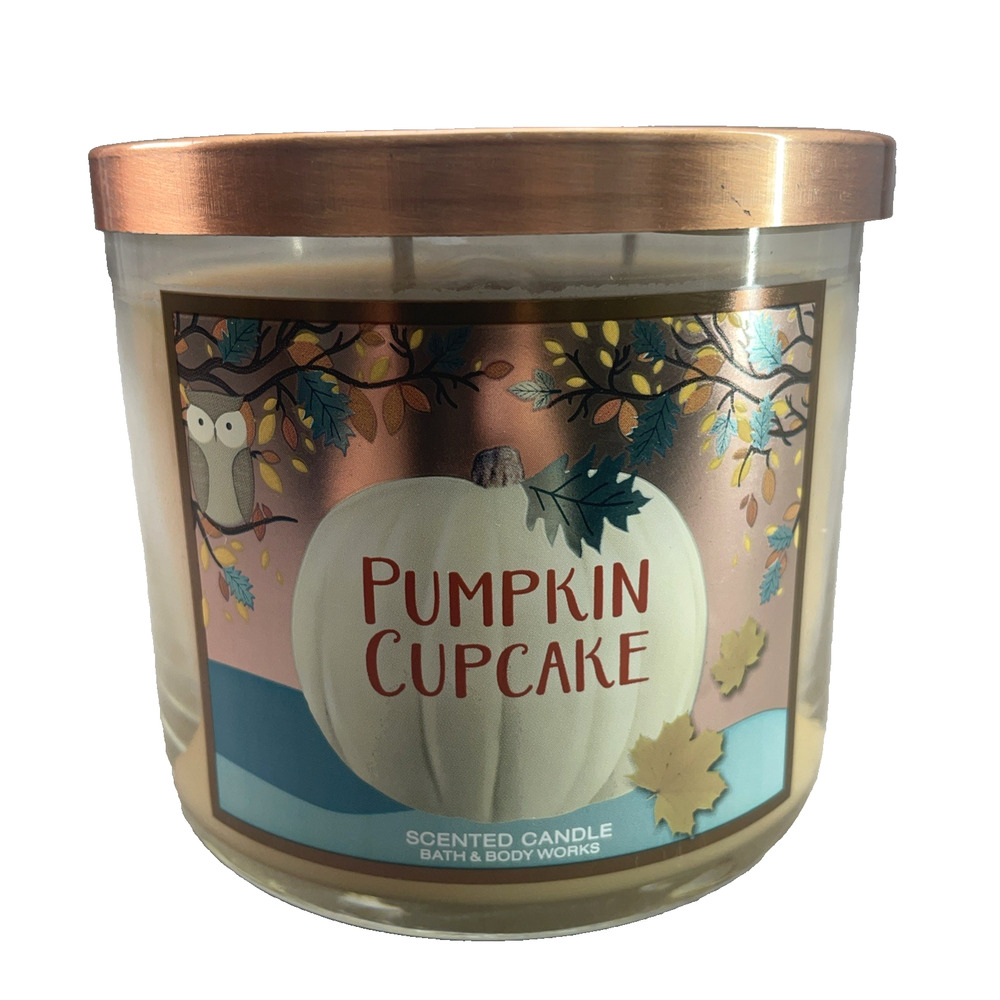 NEW‎ Bath & Body Works Pumpkin Cupcake 14.5 oz Fall Holiday Season Candle 3 Wick